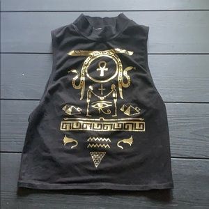 Cropped High Neck Tank